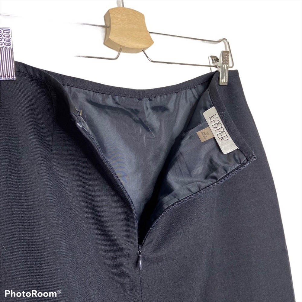 Kasper Solid Black Career Lined Short Straight Sk… - image 7